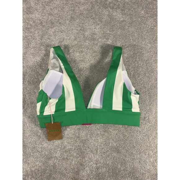 boden resin buckle bikini size 10 top & bottom green/ivory NWT full Coverage - Picture 12 of 13